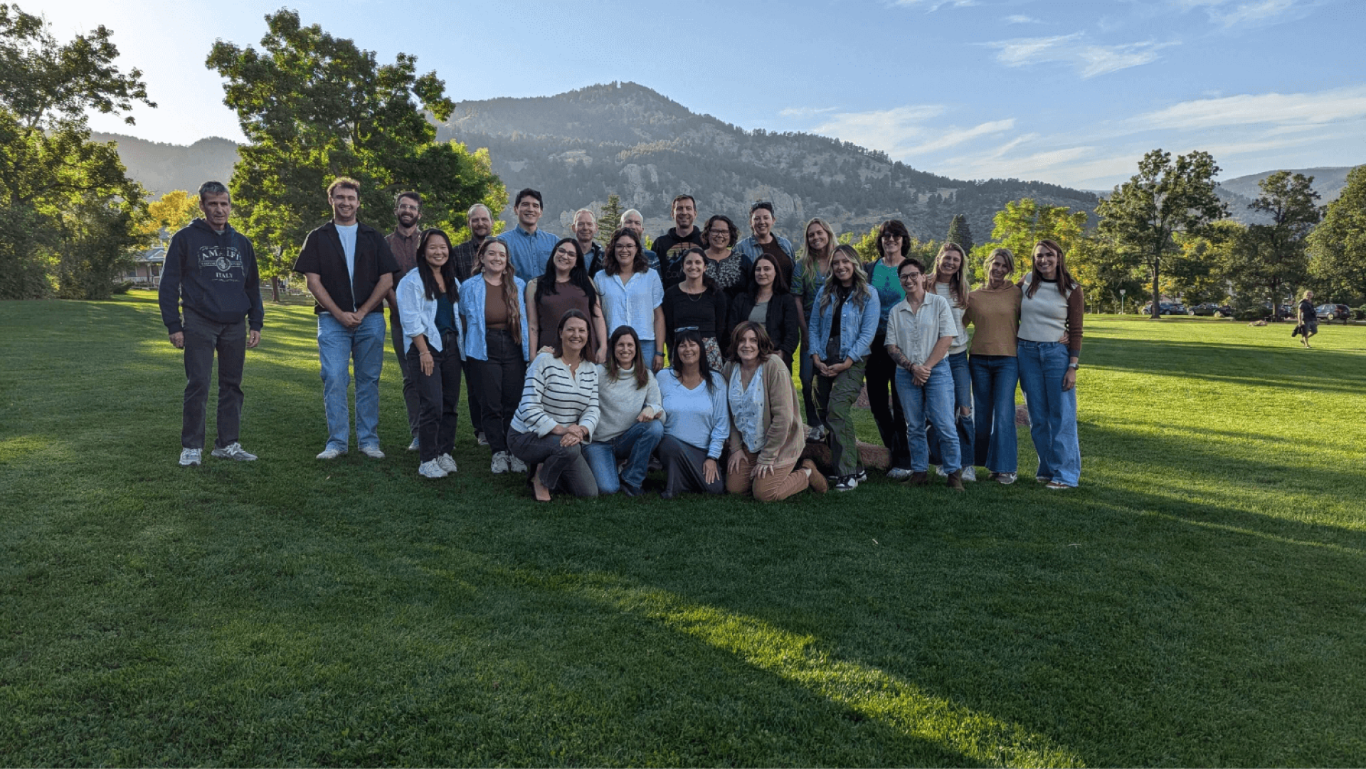 a group of people posing for a photo